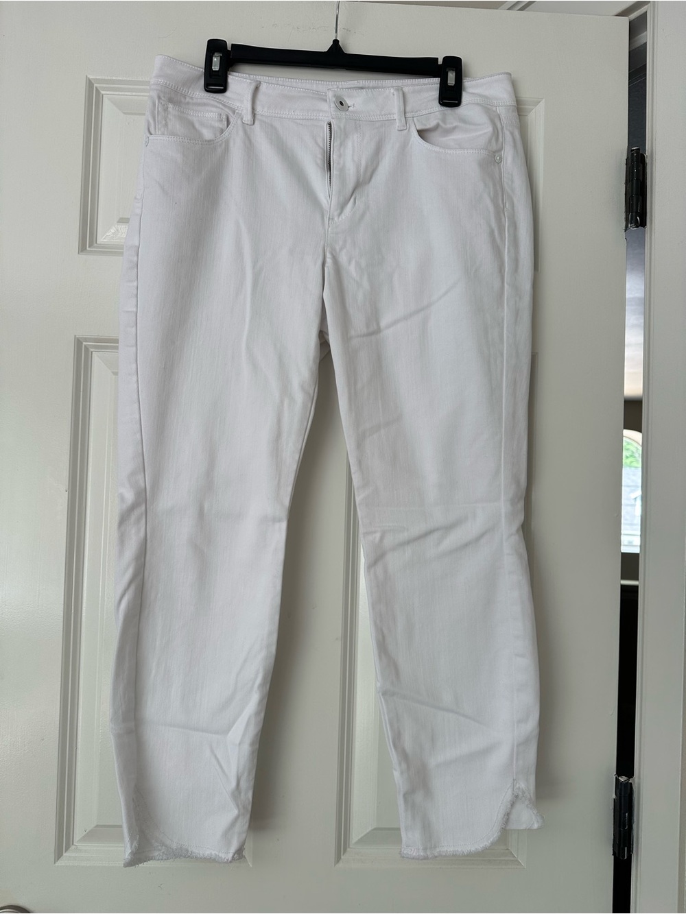 J. Jill White Cropped Straight-Leg Jeans